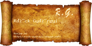 Röck Györgyi névjegykártya